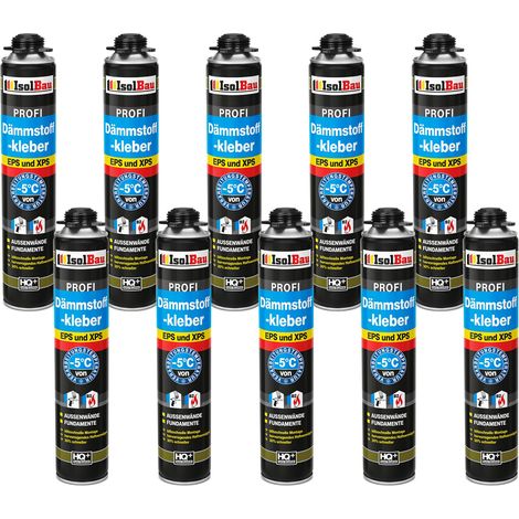 IsolBau Adesivo in schiuma per polistirolo XPS EPS Dämmstoffkleber 10 x 750 ml (1/5)