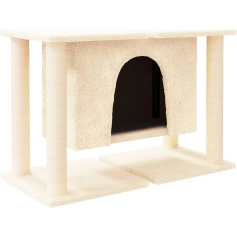 Rascador para gatos con postes de sisal color crema 50 cm vidaXL (1/5)