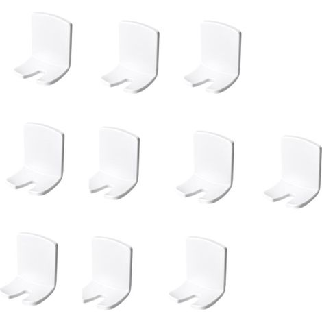 10 soportes para cepillos de dientes eléctricos  Soporte autoadhesivo de pared para cepillos de dientes, no requiere perforación para almacenamiento en el baño (Blanco) (1/5)