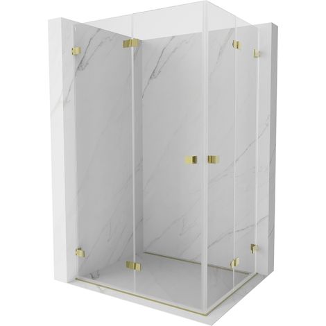 Mexen Lunar-F Duo cabine de douche pliante 80 x 70 cm, transparente, or - 836-080L-070P-50-00 (1/5)