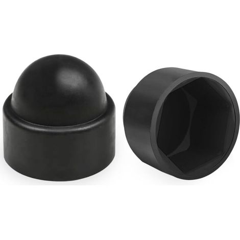 Cache-Écrou M10 - 25 pièces, Cache-Écrou Plastique Protection 17mm - Noir, Pour Écrou/Vis