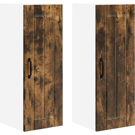 Maison Exclusive - Armadietto a muro LUCCA 2 pcs Rovere Fumo 30 x 31 x 80 cm (1/5)