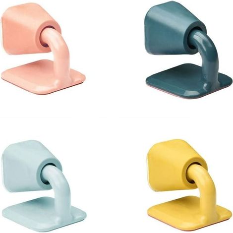 Stop Porte - En Silicone Souple Et TPE - Adhésif Sans Perçage - Pour Porte Intérieure Extérieure Salle De Bain - Lot De 4 (1/5)
