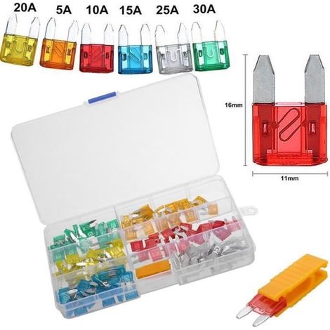 120pcs mini FUSE assortiment Set auto voiture camion DG moto SUV fusibles Kit LLZ71113723 (1/4)