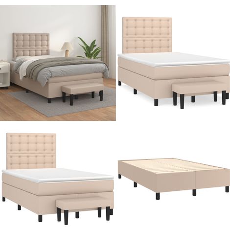 Sommier à lattes de lit avec matelas Cappuccino 120x200 cm - Sommier - Matelas ensaché (1/5)