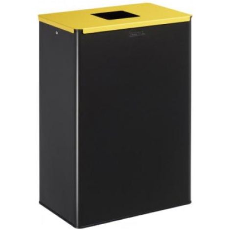 Poubelle de tri sélectif Calitri - plastique - 60l - gris manganèse / jaune colza - RAL 1021 (1/3)
