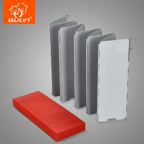 Pare-vent pliable en alliage d'aluminium surdimensionné pour réchaud de camping ultraléger à cassette. Réchauds de cuisine portables. (1/4)