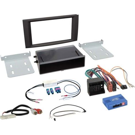 Kit 2 DIN avec vide poche compatible avec VW T5 2003-2015/Touareg 2003-2010 SWC