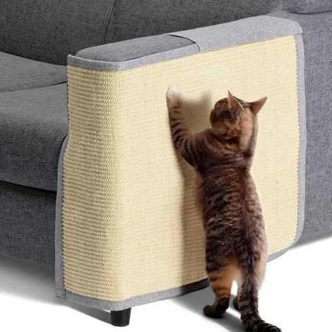 60 x 50 cm ,Tapis griffoir Chat Protection côté Gauche canapé Meuble Sol Mur Tapis en sisal et Lin adapté pour Chaton Chien