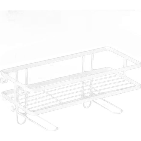 Étagère de toilette épaisse, imperméable, grande capacité, installation sans clous, à fixer au fer à repasser, organisateur de salle de bain, simple couche, blanche (1/5)