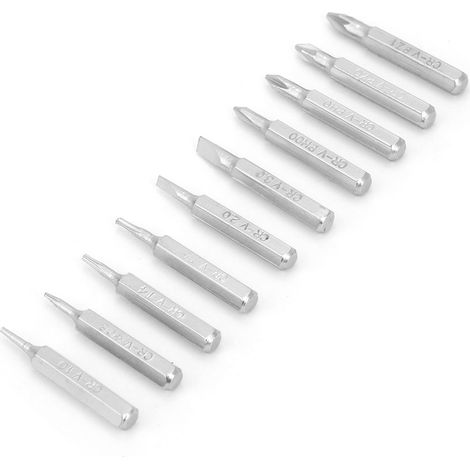 Set mit 10 4-mm-Schraubendreherbits, Reparaturwerkzeug PH00/PH0/Z1/Z0/3.0/2.0/1.0/T5/T4/Stern 08 (1/5)