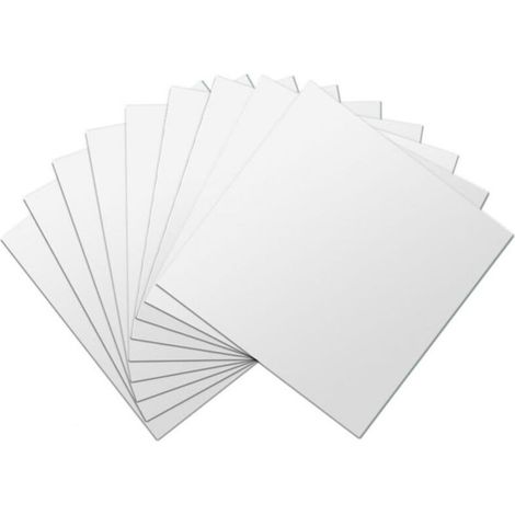 Miroir mural,10pcs Miroir Autocollant Mural 15x15cm Miroir Adhésif Décoratif Amovible Miroir Carré Argent Rectangulaire Flexible Sticker Miroir Adhésif Carré Pour Salle De Bain Décoration Intérieur Cu (1/5)