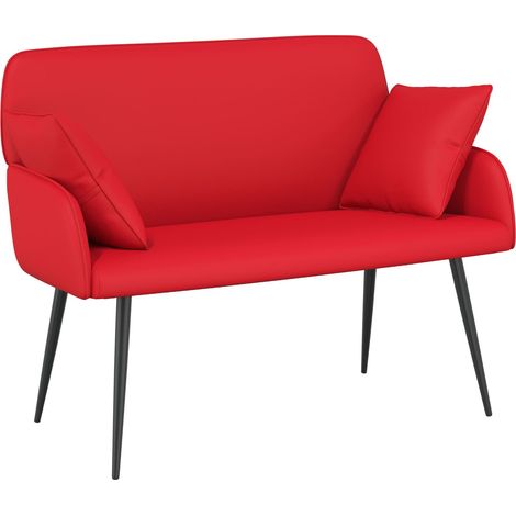 2 Seater Sofa with Metal Legs 2-Seater Red Faux Leather vidaXL (1/5)