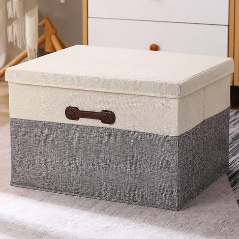 bote De Rangement Pliante En Tissu Gris Clair 30l (40x30x25cm) Garde-robe De Maison (1/4)