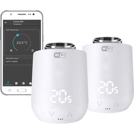 Eurotronic 700223 Comet WiFi  Funk-Heizkörperthermostat-Set elektronisch 2er Set