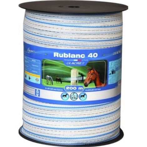 Lacme – Ruban conducteur RUBLANC 40 à 10 – Bobine 200M – Support plastique renforcé Ø 0.50mm – Résistance 250 Ohm – Pour zones abritées