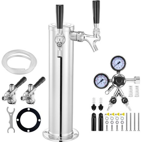 Kit de support double pour fûts de bière pression - Duoku - Sublimez votre bar à domicile - Support double pour bière pression en acier inoxydable 304-AquaForge (1/5)