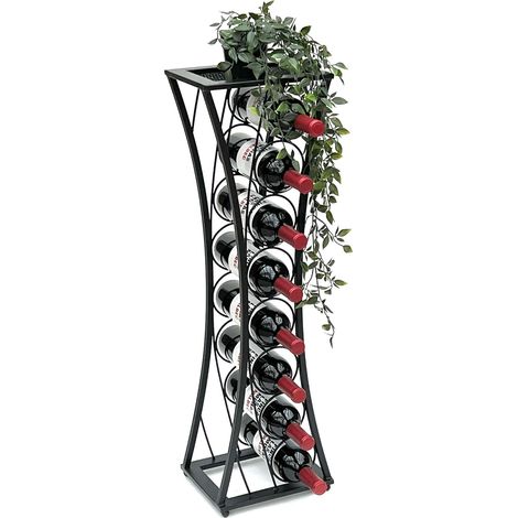 Dandibo – Casier à vin métal noir 80 cm 96536 – Pour 8 bouteilles – Dimensions 83x25x20 cm – Surface de rangement 25x20 cm