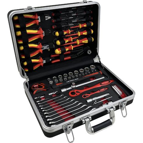 Mw Tools – Coffret multi-outils 68 pièces – Valise ABS légère – Outils VDE isolés 1.000V – Pour travaux électriques – BTK68VA (1/9)