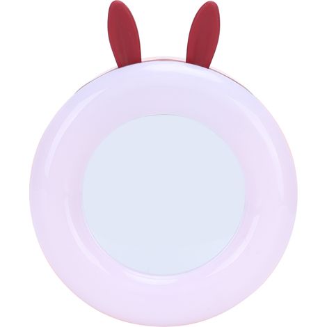 Miroir de maquillage LED portable de bureau, lampe miroir de maquillage à motif dessin animé pour enfants, rose (1/5)