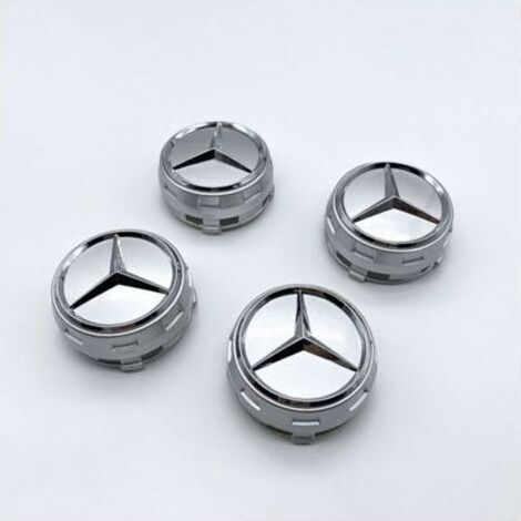 Cache-moyeu - 75 mm - Compatible Mercedes - En ABS - Lot de 4 (1/2)