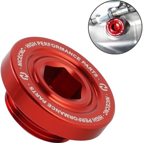 Tapón de drenaje de aceite, junta tórica de goma, compatible con modelos Yamaha, rojo. (1/2)