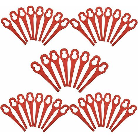 Ahlsen Lot de 100 lames en plastique pour coupe-bordures Ferrex/Aldi FAR 20-1 97699 2002706 FE220 (1/5)