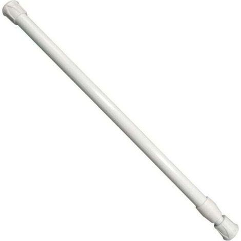 Tringle à rideau, rétractable, installation sans vis ni perçage, diamètre, longueur 55-90 cm, blanc (1/4)