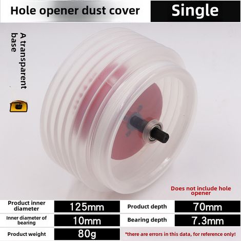 Couvercle anti-poussière pour perçage 125mm – bol protection, spot encastré, plafond plâtre, foret bimétallique (1/5)