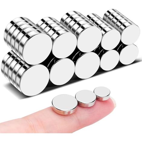 (5x2 - 50 pièces) Aimants ronds décoratifs pour la maison, adaptés au réfrigérateur, au bricolage, à la construction, aux activités scientifiques, aux loisirs créatifs et au bureau. 5x2, 8x2, 10x2, 10 (1/5)
