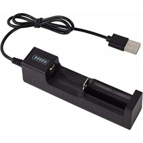 Batterie au Lithium Chargeur USB Lampe de Poche éblouissante Accessoires 18650 Chargeur 26650 Chargeur de Batterie au Lithium Intelligent 3.7v, Noir (1/4)