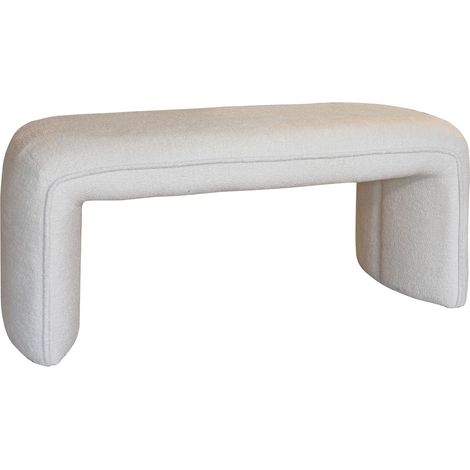 Banc en tissu bouclette et structure en bois, MALO (1/5)