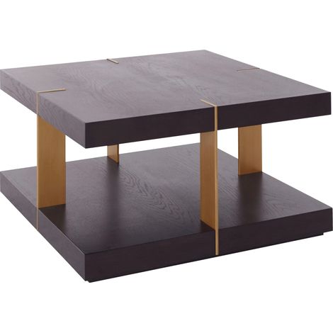 Verrazano-Table basse 90 cm en MDF Laiton Marron (1/3)