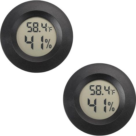 Mini hygromètre thermomètre hygromètre numérique humidificateur d'humidité intérieur/extérieur humidificateur reptile thermomètre serre jardin cave Fahrenheit (℉) - Celsius (℃) lot de 2 (1/5)