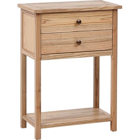 Consola decorativa con 2 cajones estilo rústico 74 cm madera clara Salton (1/5)