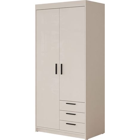 Armario Novduni 112, Beige, 191x90x53cm, Puertas de armario: Con bisagras, Número de estantes: 0 (1/4)