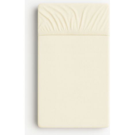 Sábana bajera ajustable de rizo para cuna 120x60cm - crema (1/4)