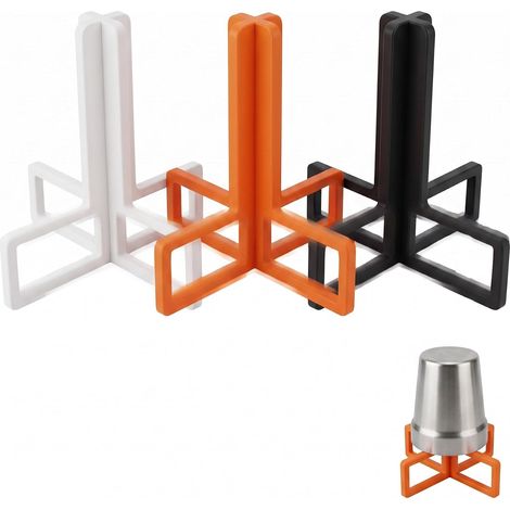 Égouttoir à biberons - Lot de 3 modèles universels (blanc, orange, noir), pour bouteilles d'eau et biberons  Séchage rapide et hygiénique (ouverture  2,5 cm) (1/5)