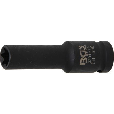 Kraft-Steckschlüssel-Einsatz E-Profil, tief Antrieb Innenvierkant 12,5 mm (1/2") SW E14