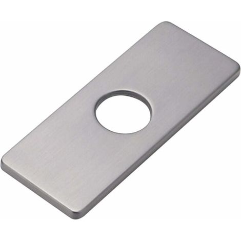 Lochplatte für Küchenspüle, Badezimmerarmatur, Waschbecken, Wasserhahn-Rosette aus gebürstetem Nickel (grau) (1/4)