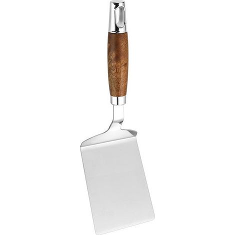 Grillwender aus Edelstahl, schwerer Burgerwender aus Metall mit Holzgriff, ideal für Omeletts, Crêpes und zum Kochen in gusseisernen Pfannen.