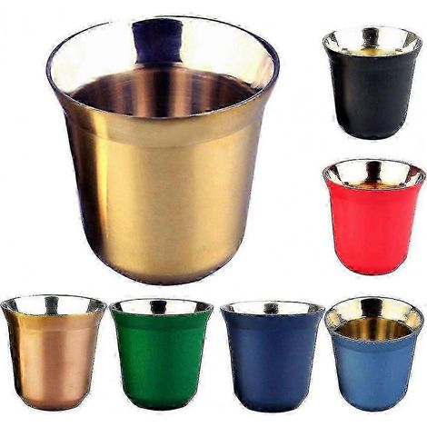 Tasse à expresso double paroi en acier inoxydable de 80 ml pour machine à café Nespresso Pixie (1/5)