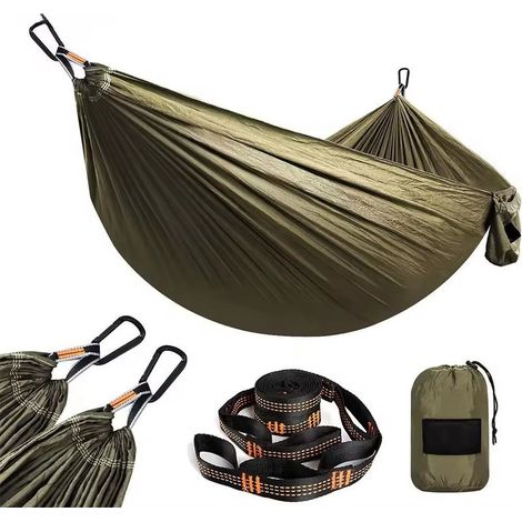 Hamac de voyage ultraléger pour le camping : Capacité de 300 kg, sangles et mousquetons inclus, idéal pour le jardin et l'extérieur.