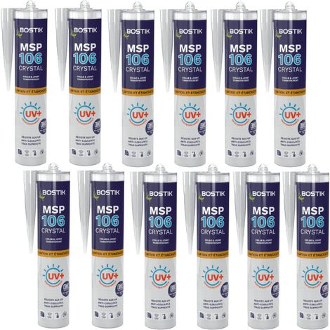 Lotto da 12 sigillanti MS polimeri di fissaggio e sigillatura 290 ml trasparente - BOSTIK MSP106-TRANSx12