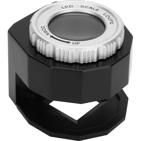 Loupe Compteur de Fils 30X avec Verre Optique, Loupe en Métal Plein avec LED, pour Bijoux et Lecture (1/5)