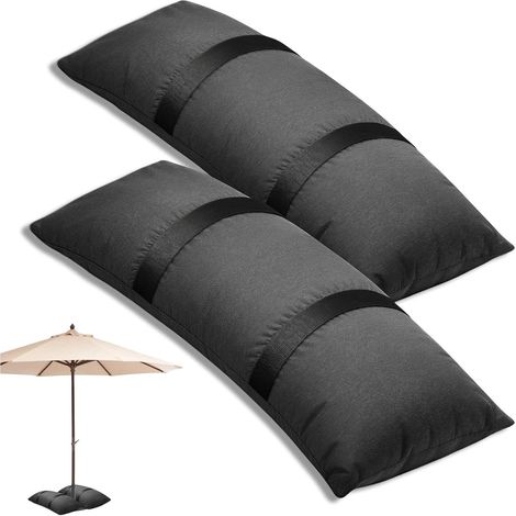Lot de 2 sacs de sable remplis pour parasols et tonnelles, 25 kg chacun, sacs de sable à lester, sacs de poids d'extérieur pour parasols décents, parasols de jardin et meubles de jardin, imperméables (1/5)