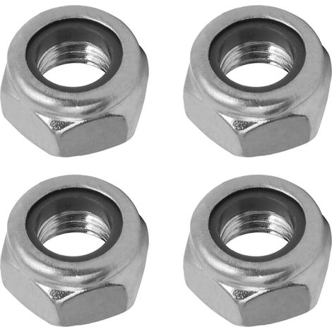M8x1,25mm Hex Verrouillage Écrou Inox 304 Argenté 4Pcs (1/5)