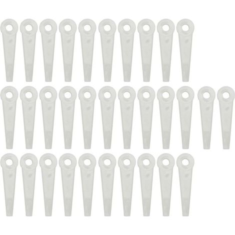 BelleRise - 32pcs lames de tondeuse – Lames plastique universelles – Pour tonte silencieuse et sûre – 10,5 cm blanc (1/5)