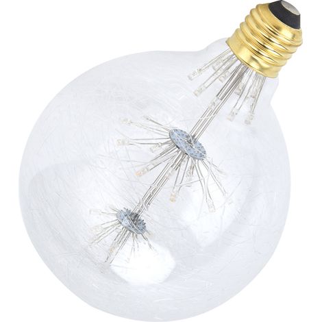 Ampoule vintage, en verre, LED 3W, G125 E27, forme ronde, 85–265V, lumière blanc chaud, décoration festive. (1/5)