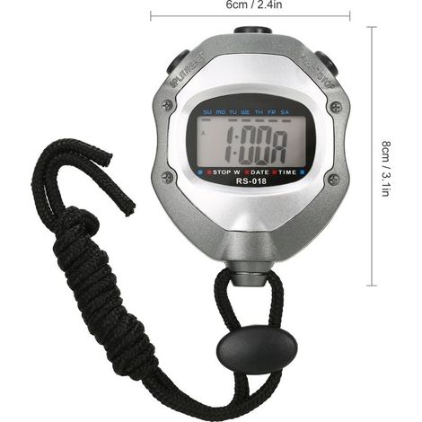Chronomètre numérique étanche LCD, chronographe, compteur de sport avec sangle pour la natation, la course à pied, l'entraînement de Football (1/5)
